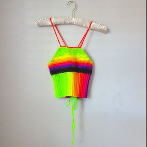 Handmade Neon Crop Top